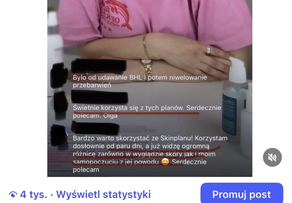 Komentarze klientek pod postem na Instagramie